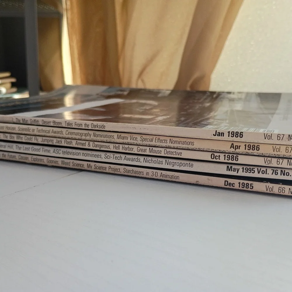 Lot of 5 American Cinematographer Magazines Vintage Years‎ 85, 86, 95